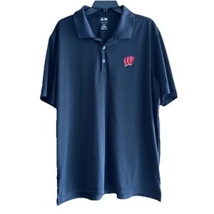 Adidas UW Wisconsin Badgers XL Polo School Logo‎ Embroidery Performance Wicking